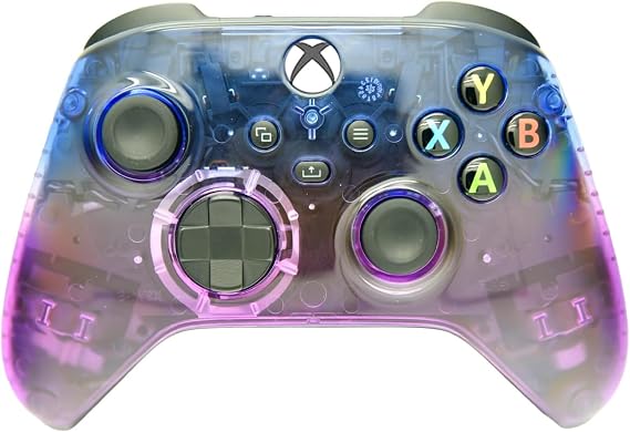 Wireless Custom Controller Compatible with PC, Windows 10+, Series X/S & One (Series X/S Clear Blue & Purple)
