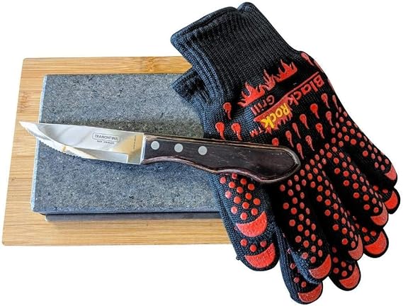 Black Rock Grill Restaurant-Grade Hot Lava Stone Steak Gift Set