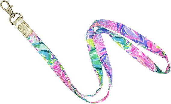 Lilly Pulitzer Cute Lanyard for ID Badges and Keys, Womens Lanyard Keychain, Colorful Lanyard with Metal Hook