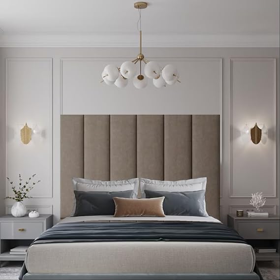 Panels Upholstered Genoa Plush Velvet Headboard for divan bed frame Single double king 20''/26''/30"/36''Tall (Mink, 5ft-30''Tall)