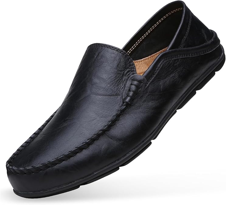 Go Tour Men's Premium Genuine Leather Casual Slip on Loafers Breathable Driving Shoes Fashion Slipper