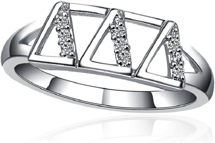 Delta Delta Delta Horizontal Silver Ring