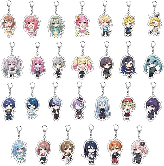 27 Projects Sekais Figures Keychain Game Projects Sekais Cosplay Accessories Cute Characters Keyring Pendant Acryl Chain