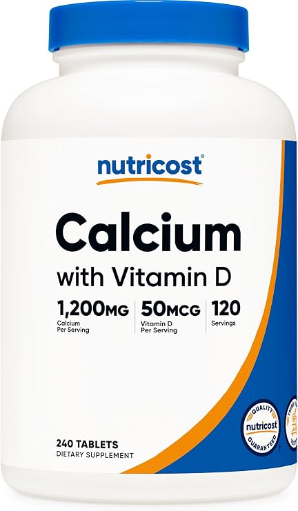 Nutricost Calcium with Vitamin D, 240 Tablets, Gluten-Free, GMO-Free