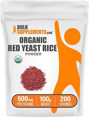 Organic Red Yeast Rice Powder - Organic Red Yeast Rice Supplement, for Heart Health Support - Vegan Friendly, 500mg per Serving, 100g 3.5 oz Pack of 1