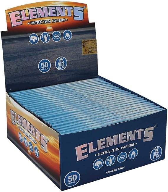 Elements Ultra Thin Rice King Size Rolling Papers 1Case/50-Pack