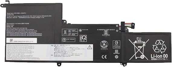 L19D4PF4 L19M4PF4 5B10W65297 SB10W65282 5B10W65276 SB10W65291 L19C4PF4 5B10W65273 Laptop Battery Replacement for Lenovo Ideapad Yoga Slim 7-14IIL05 Slim 7-14ARE05 Series(15.36V 60.7Wh)