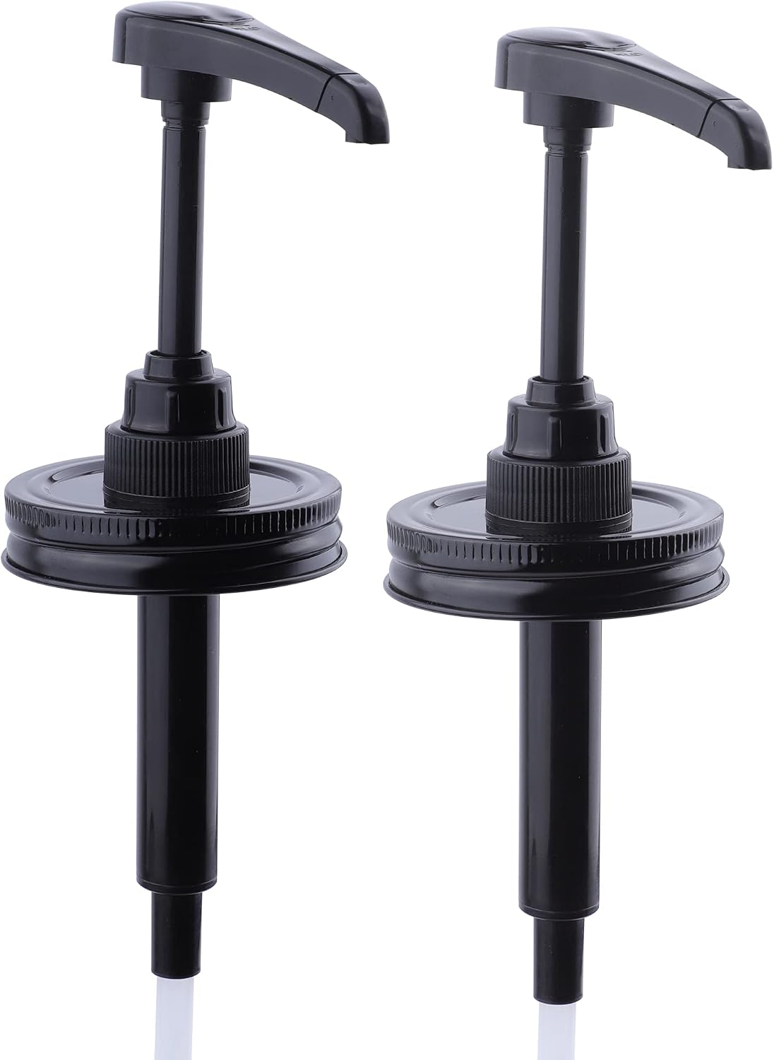 Mason Jar Syrup & Sauce Honey Dispenser Pump Lids for Regular Mouth 2 Pack, Airtight & Leak-Proof Kitchen Food Grade Coffee Syrup Dispenser Pump Jar Not Included