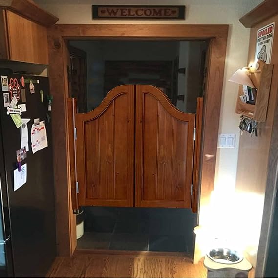 Saloon Swinging Doors Cafe Doors, Cafe Doors Indoor Kitchen Hallway Cafe Door Swinging No Paint Wood Swing Door for Pantry Bathroom Emporium Toilet (Size : W70xH90cm(27 1/2" x35 3/8"))