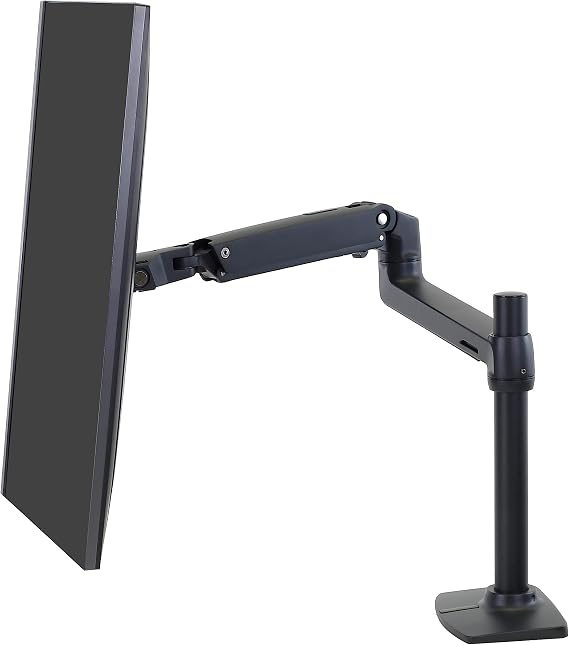 Ergotron LX Monitor Arm, Single Monitor Desk Mount fits Flat Curved Ultrawide Computer Monitors up to 34 Inches, 7 to 25 lbs, VESA 75x75mm or 100x100mm Tall Pole, Matte Black