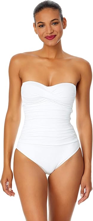 Anne Cole Women's Front-Shirred Bandeau One-piece Swimsuit