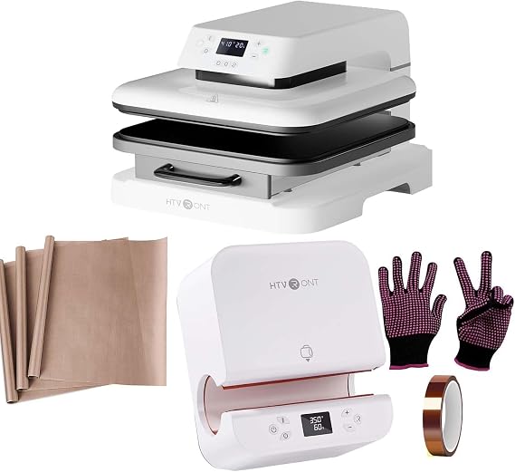 HTVRONT Auto Heat Press Machine for T Shirts, Auto Tumbler Heat Press, White