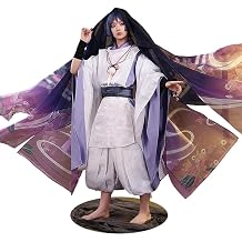 KIRA KIRA Game Genshin Impact Wanderer Kimono Cosplay Scaramouche Cosplay Costumes Doki-SR Halloween Outfits for Women Men(L, Wanderer Kimono)