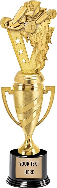 Crown Awards Go Kart Trophy, 14" Gold Cup Go Kart Trophies, Enter Your Own Engraving