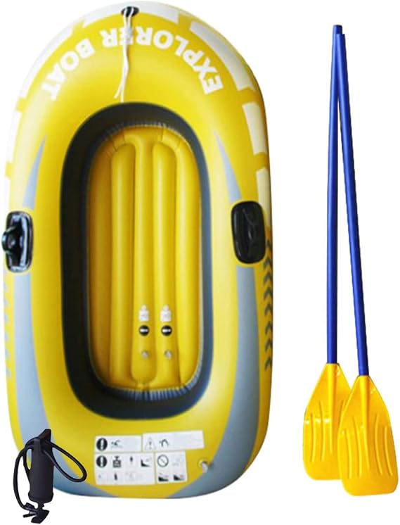Inflatable Inflatable Kayak, 1, 2 Seaters, Inflatable Boat, Folding Inflatable, Airtight, Abrasion-resistant, Drifting Boat, Inflatable Boat Set, Leisure, Airboat, Great for Sea or River! Includes