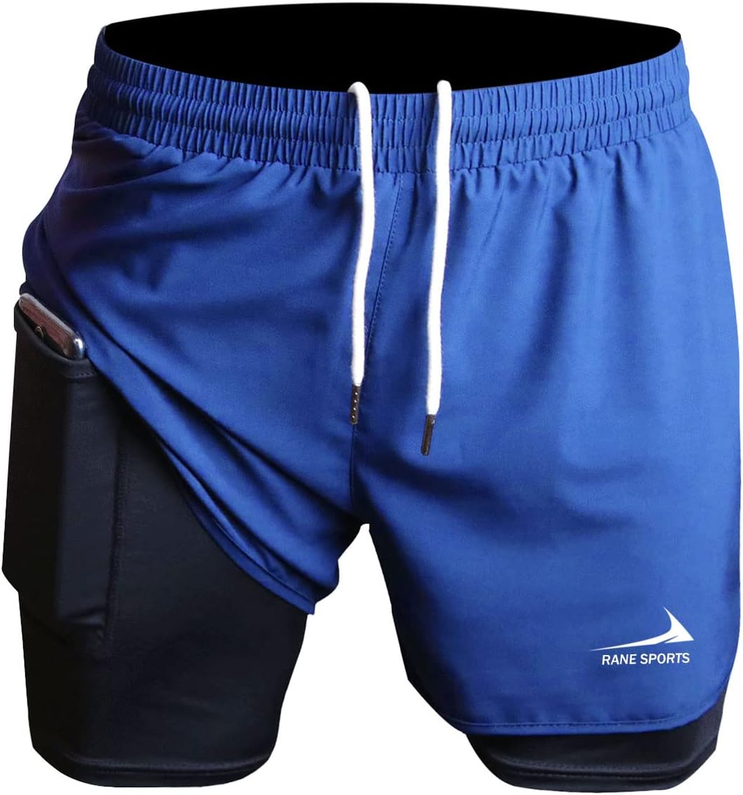 Mens running shorts 2 in 1 shorts Gym Athletic Shorts Outdoor Marathon Workout training shorts