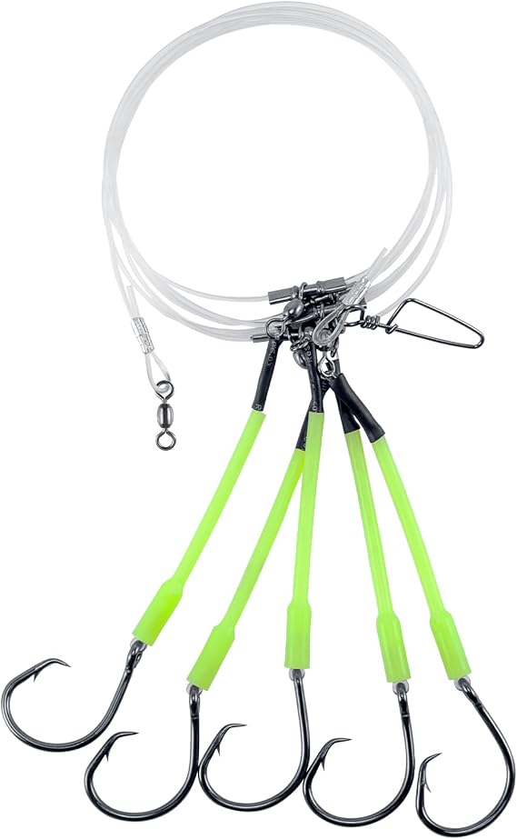 Dr.Fish Deep Drop Snapper Rig, 6ft Bottom Rigs Glow Sleeves Circle Hooks