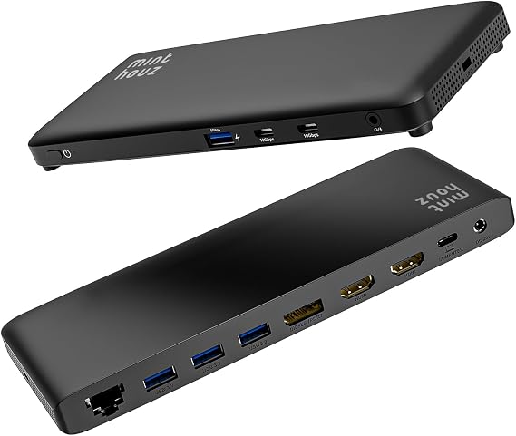 Laptop Docking Station, 12-in-1 USB-C Docking Station, Triple Display with 2xHDMI and 1xDP, 10 Gbps USB-C and 5 Gbps USB-A Data, Ethernet, Audio, 100W Charging for Dell, HP, Lenovo and More