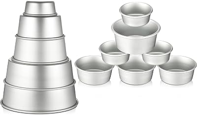 12 Pieces Aluminum Round Cake Pans Set Nonstick Cake Pans Bakeware Sets 46 89 10 Inch Cheesecake Baking Tools for Home Wedding Birthday Party Baking Supplies