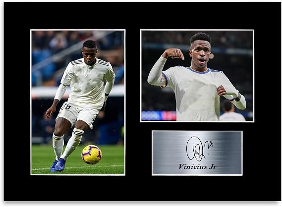 Vinicius Jr Vini Junior Football Player Madrid A4 Printed Signed Autograph Photo Display Mount Gift