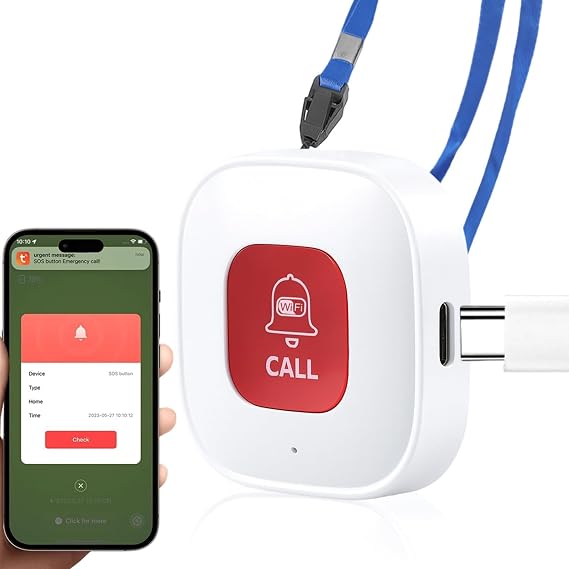 Tuya Wifi Smart Personal Alarms for Elderly, Panic Call Button