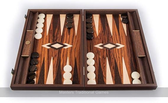 Manopoulos Luxury Palisander Crown Cut 19-inch Backgammon Set