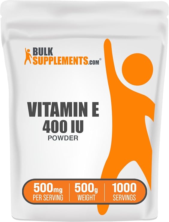 Vitamin E 400 IU Powder - as D-Alpha Tocopherol, Vitamin E Supplements - Gluten Free, 500mg per Serving, 500g (1.1 lbs) (Pack of 1)