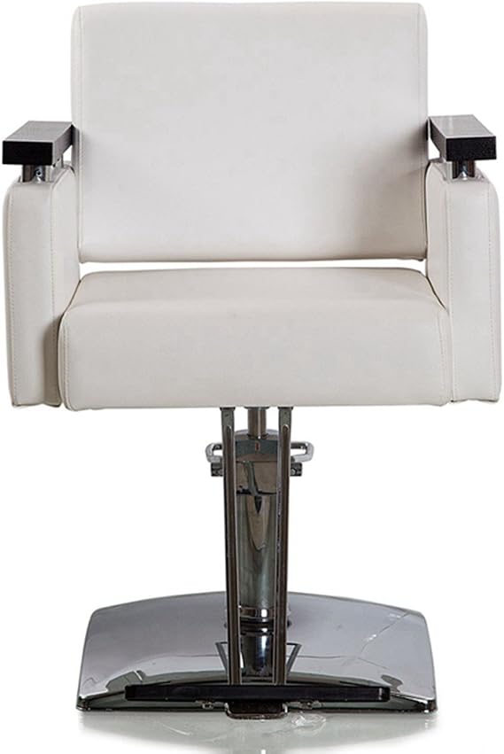 Funnylife White Square Base Hydraulic Styling Salon Barber Chair with Footrest