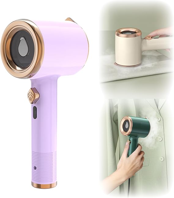 Portable Mini Ironing Machine, Handheld Mini Ironing Machine, Travel Mini Steam Iron for Crafting, Handheld Mini Garment Steamer, Portable Iron Steamer for Clothes (Purple)