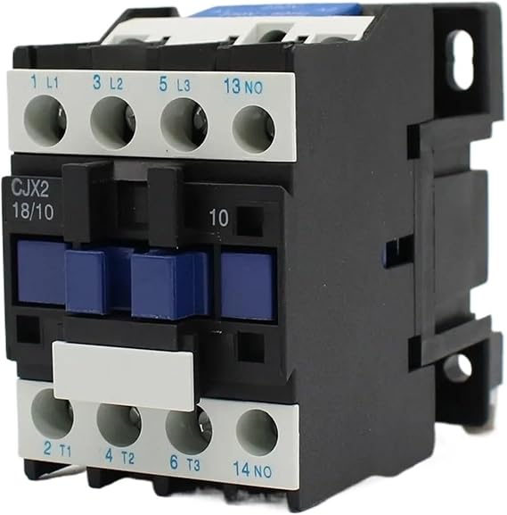 CJX2-1810 LC1 AC Contactor 18A 3 Phase 3-Pole NO Coil Voltage 380V 220V 110V 36V 24V 50/60Hz Din Rail Mounted 3P+1NO Normal Open(AC380V)