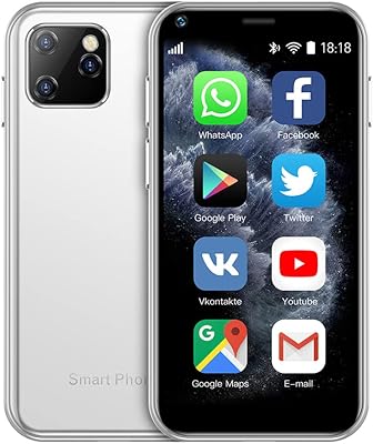 Super Small Mini Smartphone 3G Dual SIM Mobile Phone 1GB RAM 8GB ROM Android 6.0 Unlocked Kids Phone Child Pocket Cellphone White