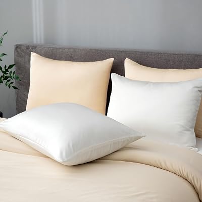 Pure Mulberry Silk Pillowcases Set of 2, Standard Size Silk Pillow Cases, Hair and Skin Friendly 22 Momme Grade-6A Silk Cover with Hidden Zipper White, 20x26