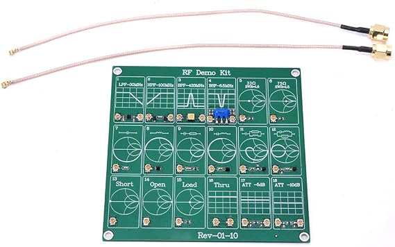 Wakects RF Test Board RF Demo Kit RF Test Module NanoVNA Filter/Damper Module with 2 UFL Patch Cables For Learning Vector Network Analyzer