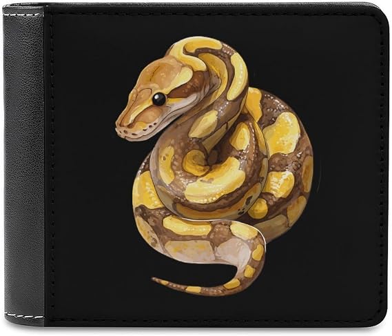 Ball Python Minimalist Wallet for Men Women Slim Bifold Purse with Card Holder