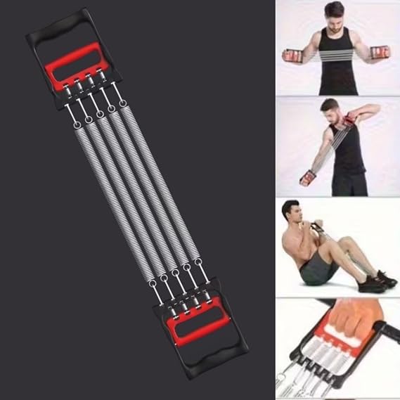 BUFFER® Göğüs Genişletme ve Kuvvet Egzersiz Aleti – 5 Yaylı 5 Kademeli Ayarlanabilir Fitness ve Kuvvet Antrenmanı Ekipmanı