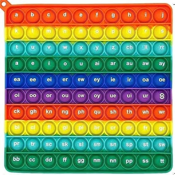 Pop Fidget Toy Number Alphabet Phonics Bubble Popper Sensory Poppet Toy For Kids ADHD Stress Anxiety Relief School Montessori Early Learning Toy For Toddlers (1-100 Numbers & ABC Phonics)