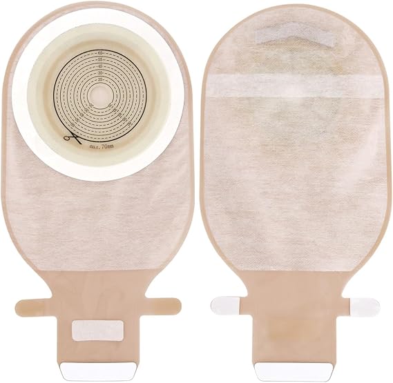 20 PCS Ostomy Supplies Colostomy Bags One Piece Ostomy Bag Ostomy Drainable Pouch for Ileostomy Stoma Care Cut to Fit (20-70mm)