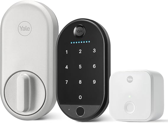 Yale ApproachTM Lock Deadbolt, Silver Key-Free Smart Entry Door Lock with Wi-Fi Connected Touchscreen Keypad and Biometric Fingerprint Scanner for Code Entry and Remove Access, B-YRR110-F-WF1-N-BSP