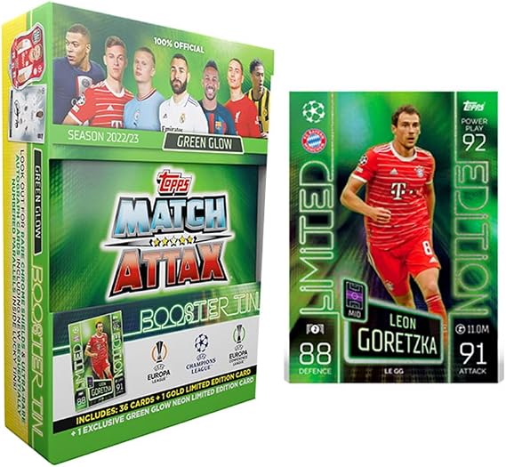 2022-23 Topps Match Attax Champions League Cards - Green Mini Tin (38 Cards + 2 LE)