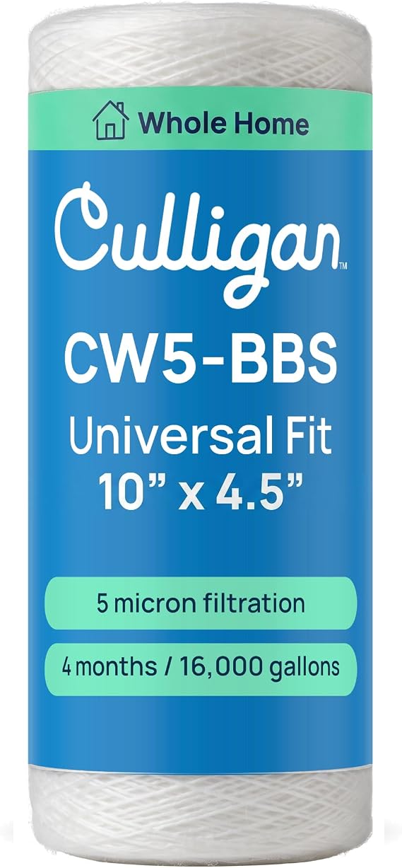 Culligan CW5-BBS Whole House Water Filter, 10 x 4.5 in, 5 Micron Extra Fine