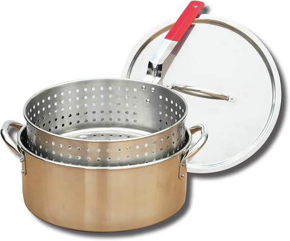 King Kooker KK2S 9 Quart Stainless Steel Deep Fryer Pan with Lid and Basket