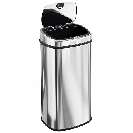 HOMCOM Automatic Bin with Sensor Kitchen Stainless Steel 50/68 L Silver