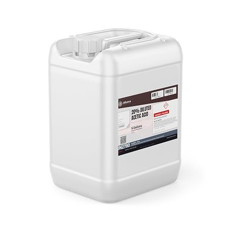 Alliance Chemical 20% Diluted Acetic Acid Food Grade - 5 Gallon Pail - Industrial Acid Cleaner