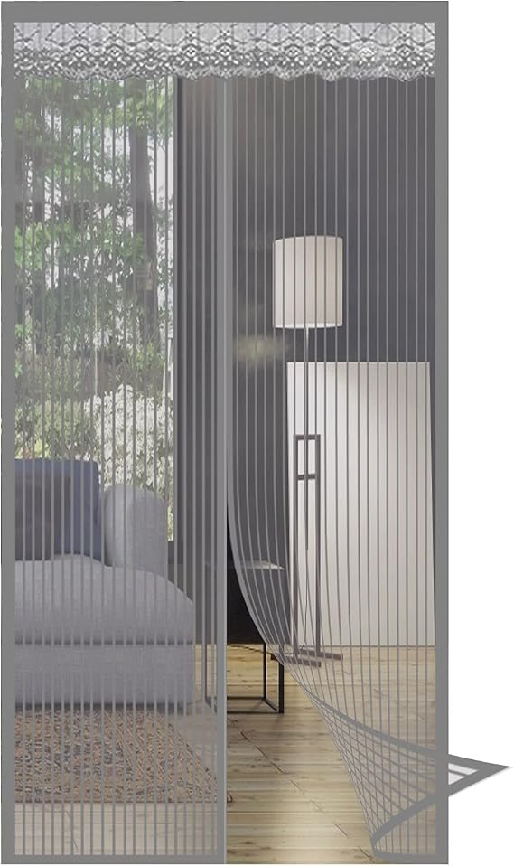 Magnetic Fly Screen Door, 120x220cm Mosquito Bug Protection Screen Door Nets with Magic Tape, for Door Balcony Door Living Room Patio Door, Gray A