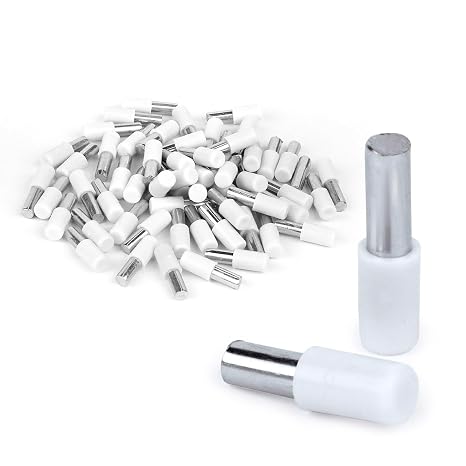 100 Adet Raf Pimleri 5mm Çap 23mm Uzunluk | Dolap Mobilya Rafları için Kollu Raf Destek Mandalları Braket