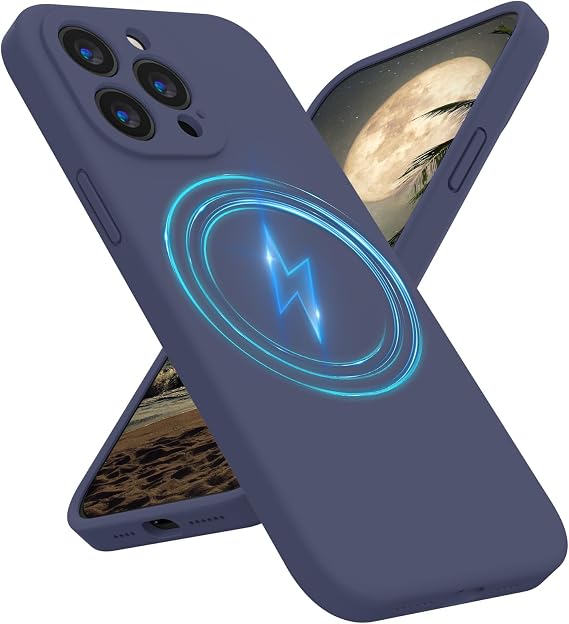 Antlia Magnetic Case Designed for iPhone 14 Pro Max Phone Case, [Compatible with MagSafe] Silicone [Camera Protection] Case, Soft Anti-Scratch Microfiber Lining Inside, 6.7 inch, Navy Blue