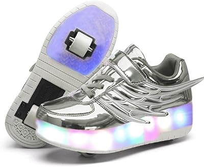 Nsasy Roller Shoes Roller Skates Shoes Girls Boys Wheel Shoes Kids Wheel Sneakers Roller Sneakers Shoes with Wheels