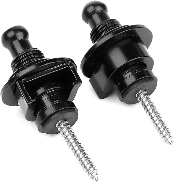 Eison Guitar Strap Locks and Buttons Security Quick Release Straplocks Strap Retainer System Nickel (2 Pieces Pack)