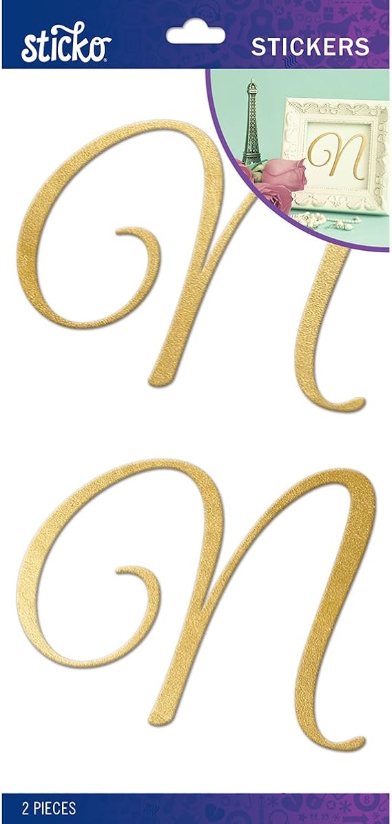 Sticko Elegant Gold FOIL Monogram N 52-90368, Other