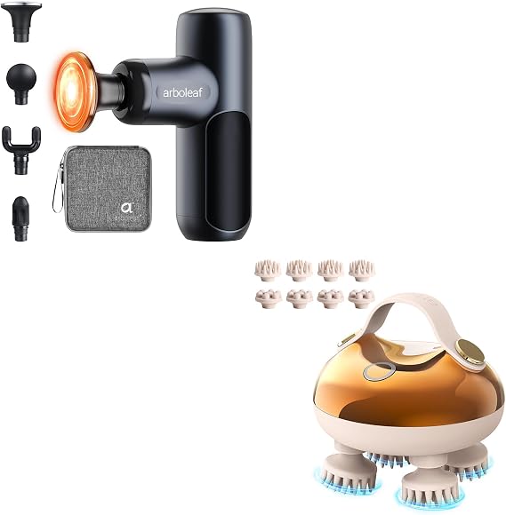 arboleaf Heated Massage Gun and Scalp Massager Bundle